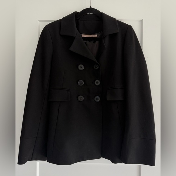 Kenar Jackets & Blazers - EUC Kenar Women's Double Breasted Black‎ Feminine Pea Coat, Size 8